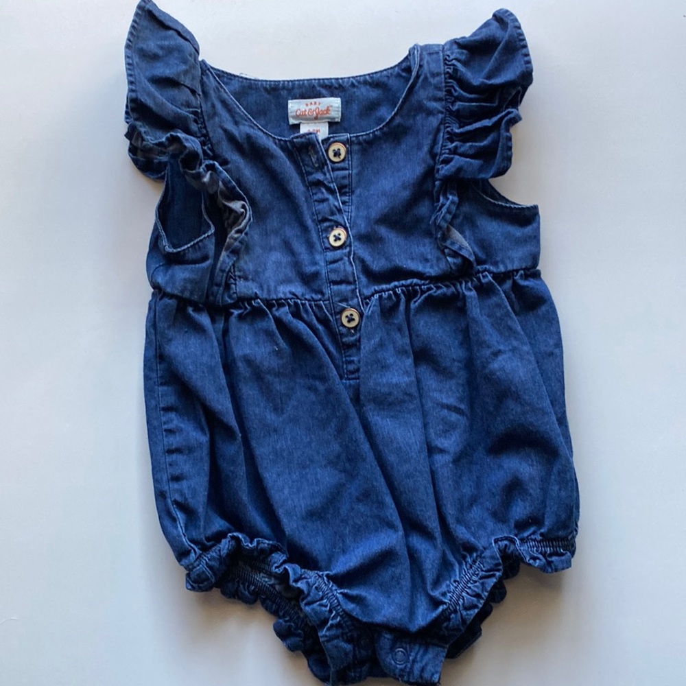 Cat & Jack Denim Romper 6-9 Months